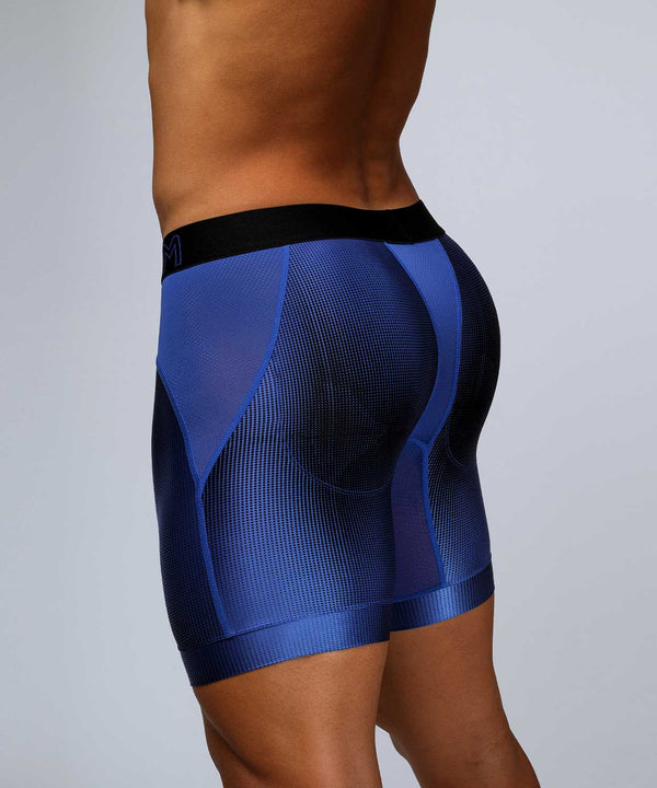 rounderbum WORKOUT Padded Boxer Brief Blue