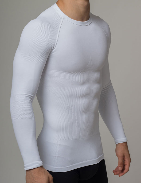 Rounderbum Seamless Compression Long Sleeve Shirt White