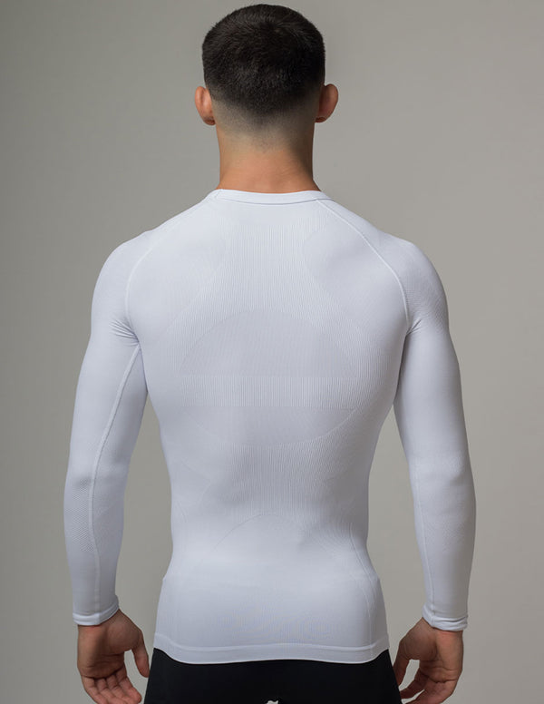 Rounderbum Seamless Compression Long Sleeve Shirt White