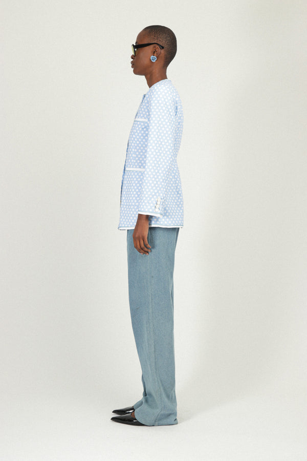 Rowen Rose Polka Dots Jacket With Pockets In Gabardine