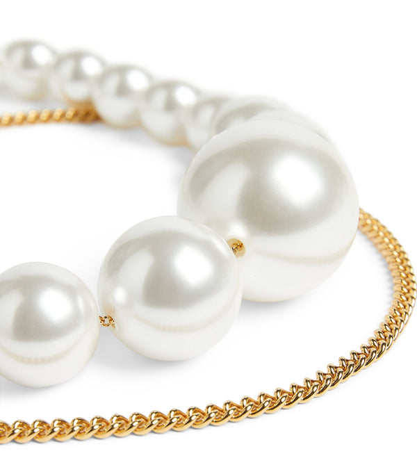 Rowen Rose Asymmetric Pearl Chain Belt