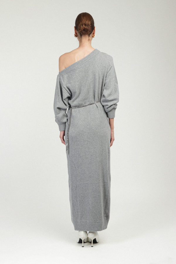 Rowen Rose Asymmetrical Cashmere Dress