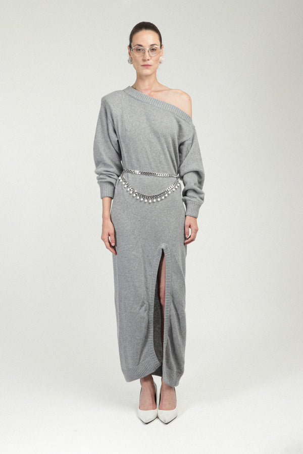rowen rose Asymmetrical Cashmere Dress