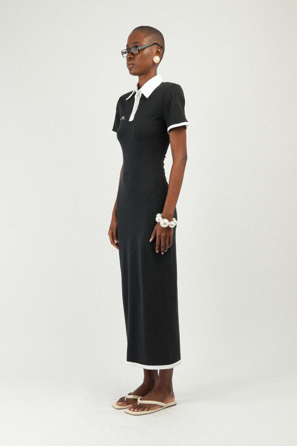 Rowen Rose Bi-color Jersey Polo Dress