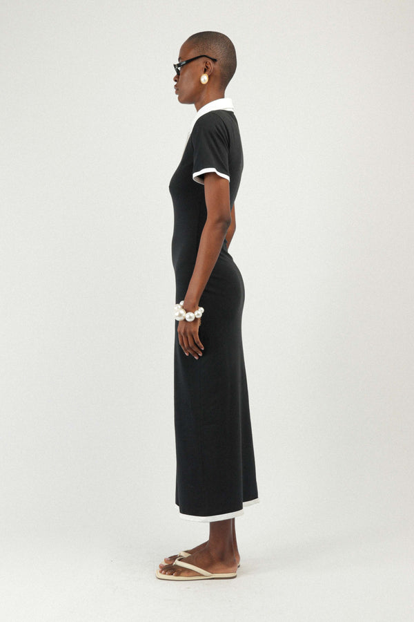 Rowen Rose Bi-color Jersey Polo Dress