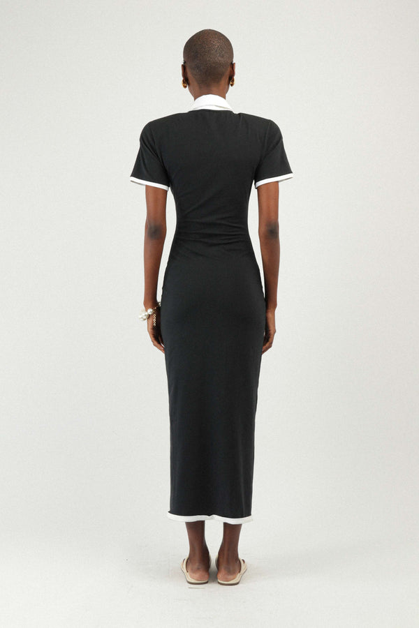 Rowen Rose Bi-color Jersey Polo Dress