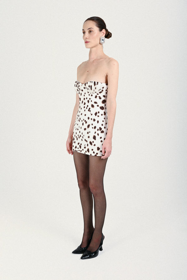 Rowen Rose Dalmatian Bustier Mini Dress