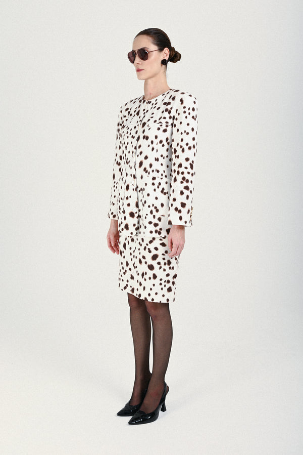 Rowen Rose Dalmatian Jacket With Fake Pockets