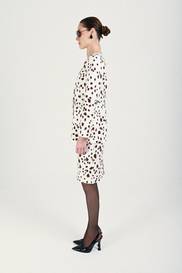 Rowen Rose Dalmatian Jacket With Fake Pockets