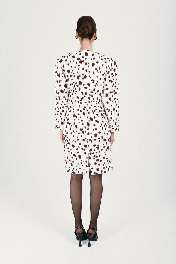 Rowen Rose Dalmatian Jacket With Fake Pockets