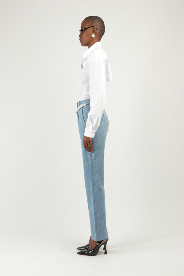 Rowen Rose Denim Cigarette Pants
