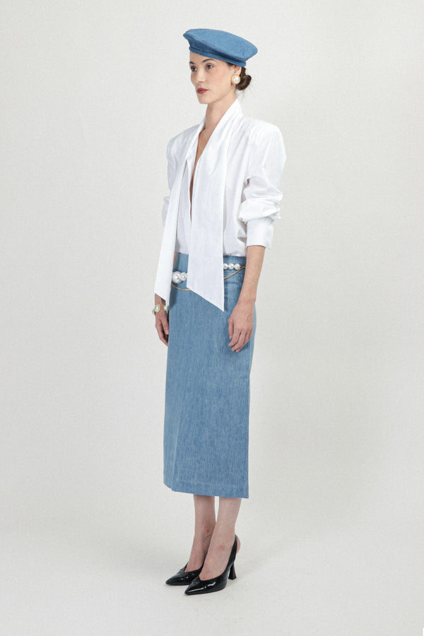 Rowen Rose Denim Long Skirt