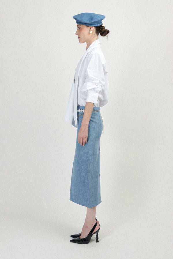Rowen Rose Denim Long Skirt