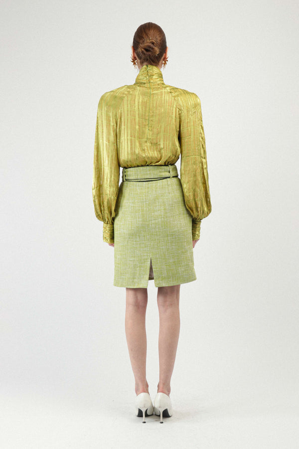 Rowen Rose Devore Blouse With Draped Details