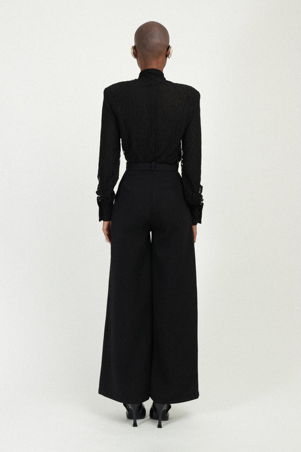 Rowen Rose Double Crepe Pleated Pants