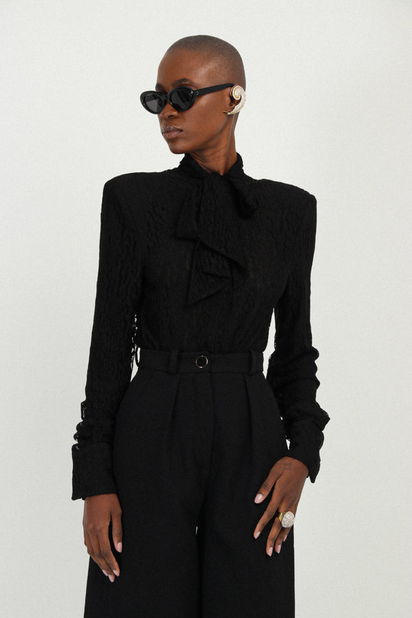 Rowen Rose Double Crepe Pleated Pants