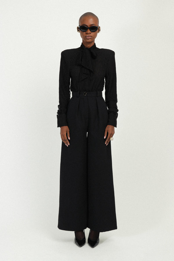 rowen rose Double Crepe Pleated Pants