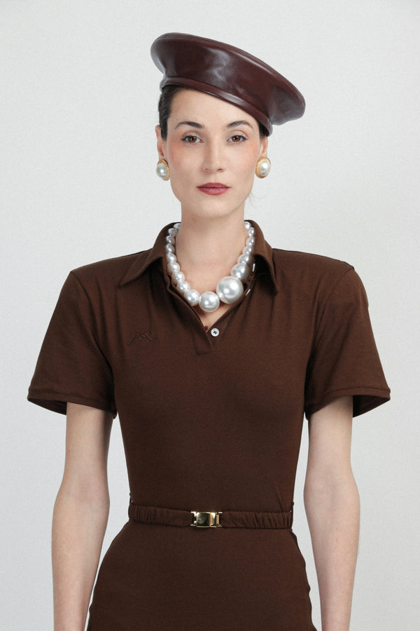 rowen rose Eco Leather Beret Hat
