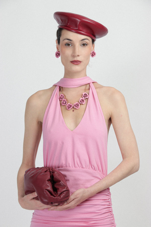 rowen rose Eco Leather Beret Hat