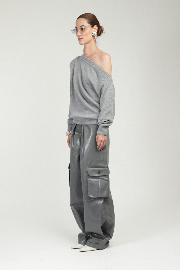 Rowen Rose Eco-leather Cargo Pants