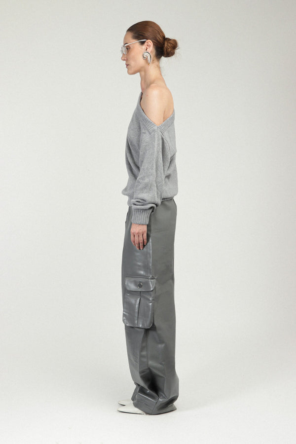 Rowen Rose Eco-leather Cargo Pants