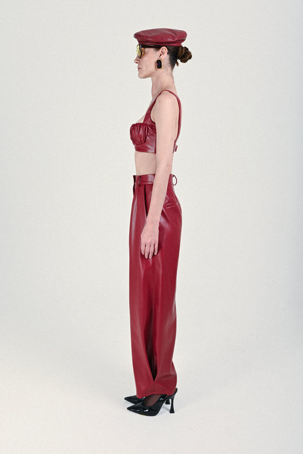 Rowen Rose Eco Leather Carrots Pants