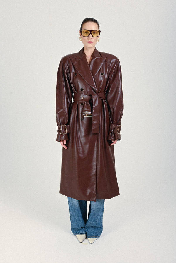 rowen rose Eco-leather Signature Trenchcoat