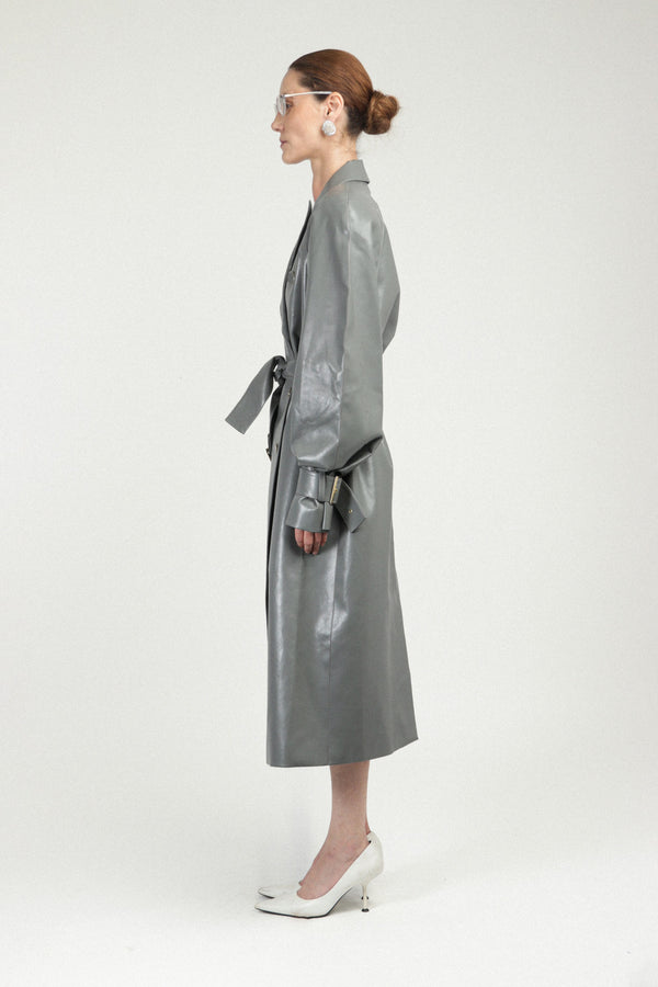 Rowen Rose Eco-leather Signature Trenchcoat
