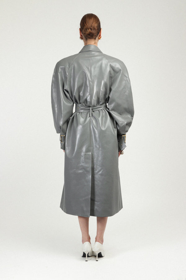 Rowen Rose Eco-leather Signature Trenchcoat