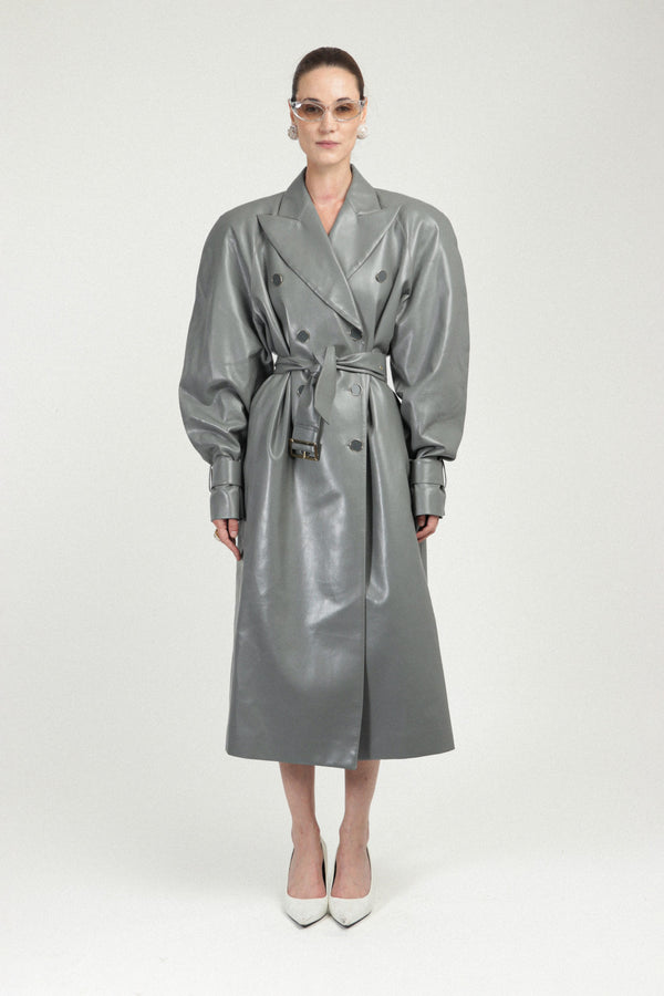 rowen rose Eco-leather Signature Trenchcoat