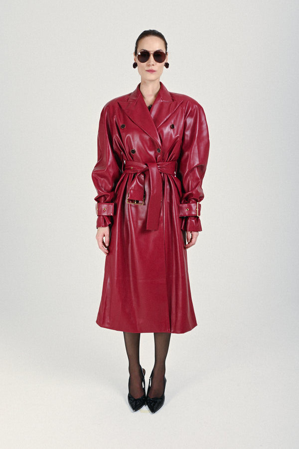 rowen rose Eco-leather Signature Trenchcoat