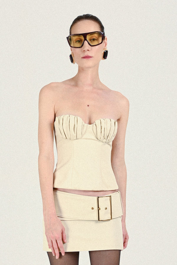 rowen rose Gabardine Bustier Top