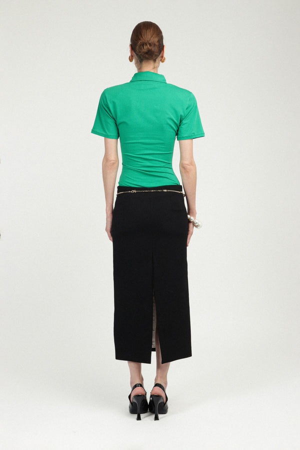 Rowen Rose Jersey Polo With Shoulder Pads