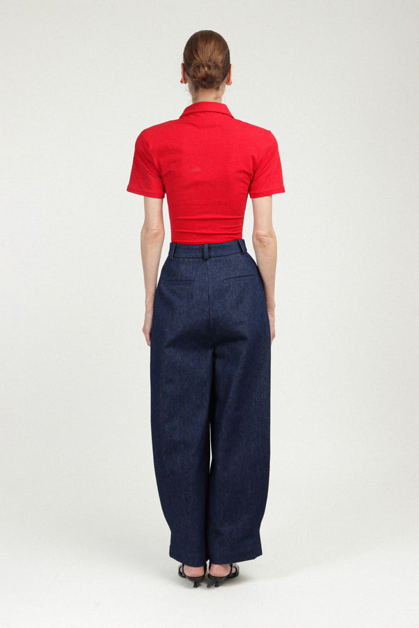 Rowen Rose Jersey Polo With Shoulder Pads