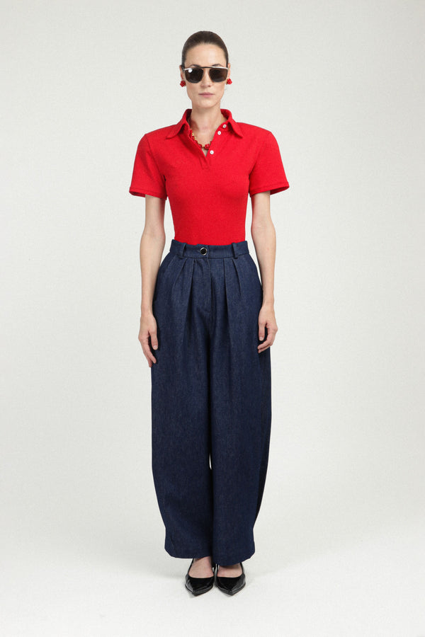 rowen rose Jersey Polo with Shoulder Pads