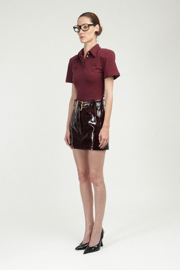 Rowen Rose Jersey Polo With Shoulder Pads