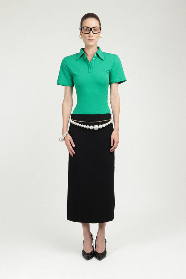 rowen rose Jersey Polo with Shoulder Pads