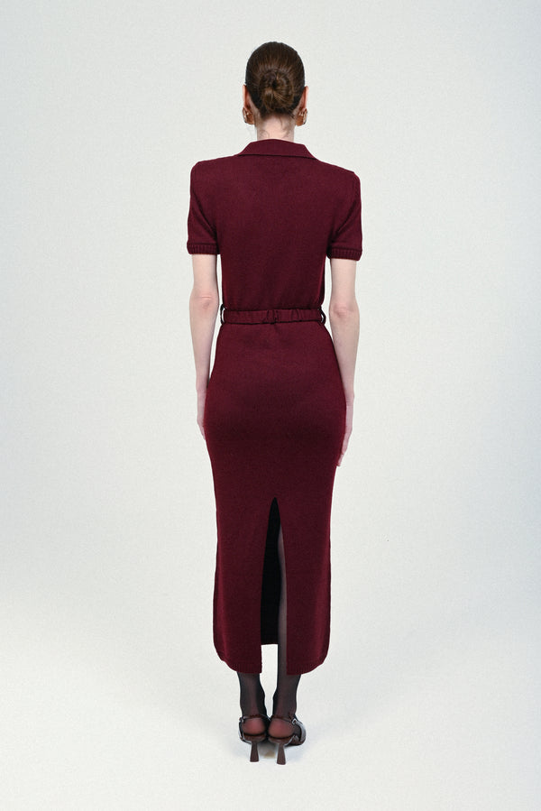 Rowen Rose Knit Short Sleeves Jersey Polo Dress