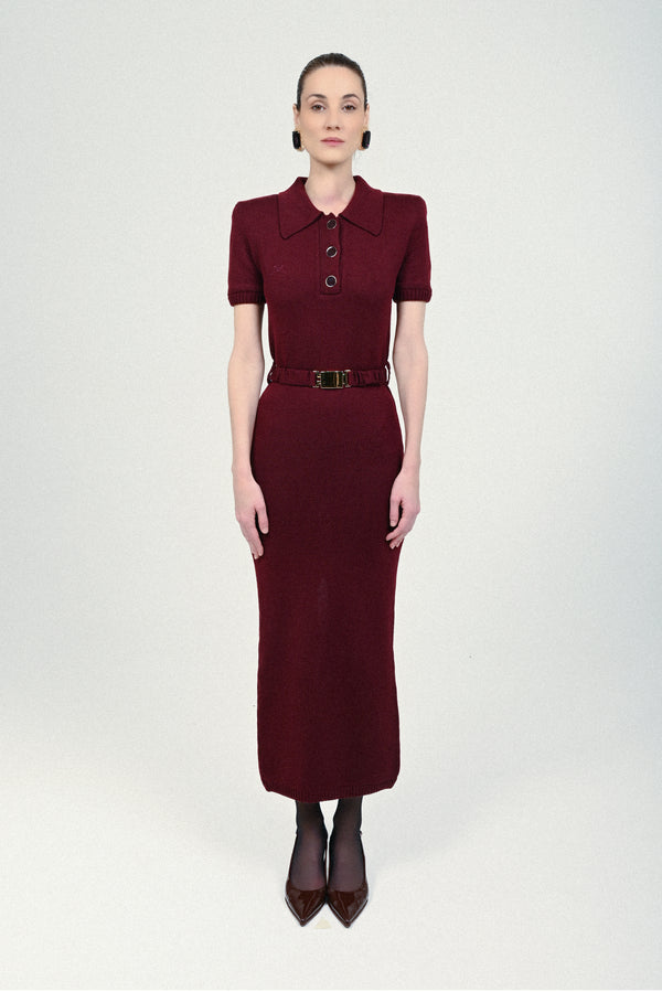 rowen rose Knit Short Sleeves Jersey Polo Dress