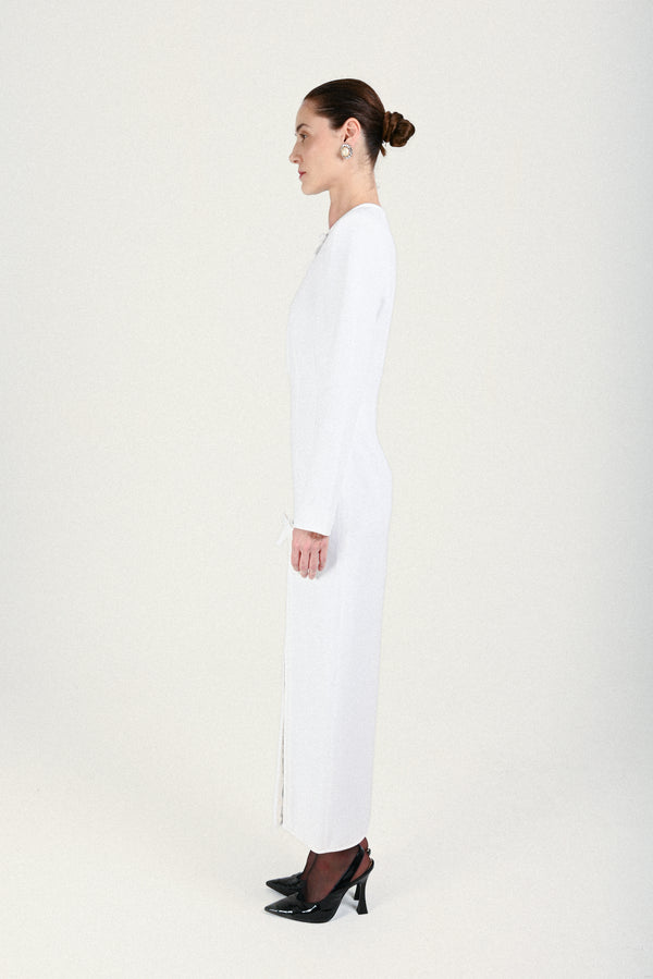 Rowen Rose Long Dress With Bow Details