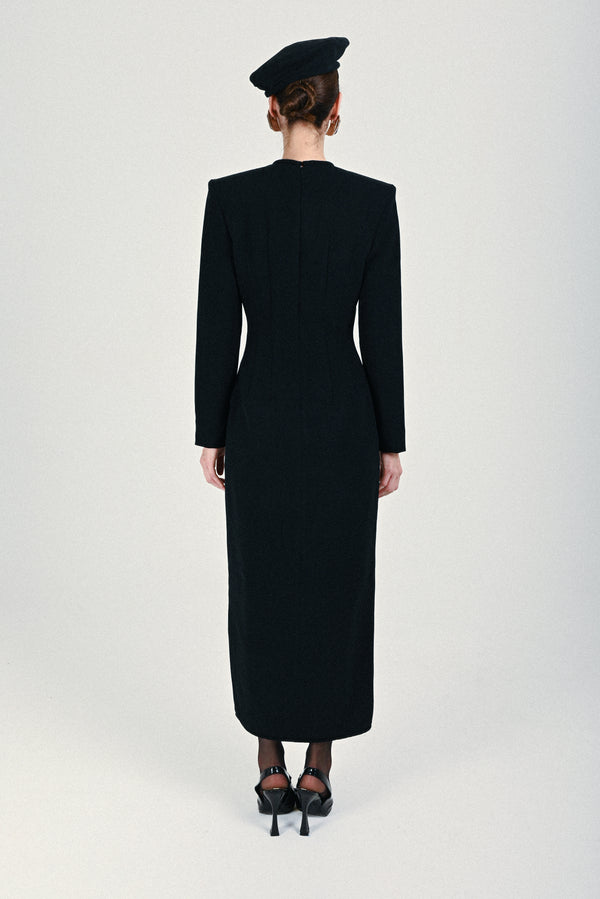 Rowen Rose Long Dress With Bow Details