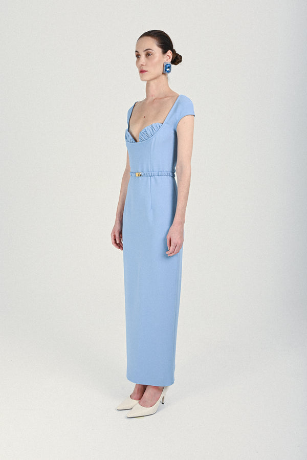 Rowen Rose Long Dress With Bra And Matching Belt