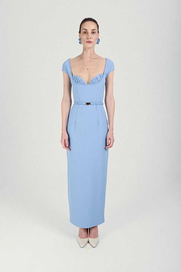 rowen rose Long Dress with Bra and Matching Belt