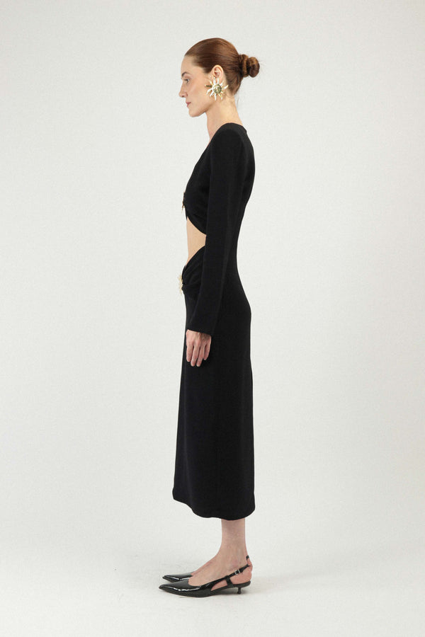 Rowen Rose Long Dress With Sun Jewels Details