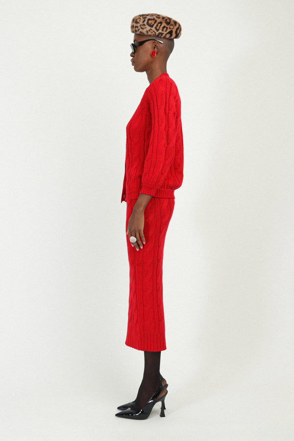 Rowen Rose Long Knit Cardigan