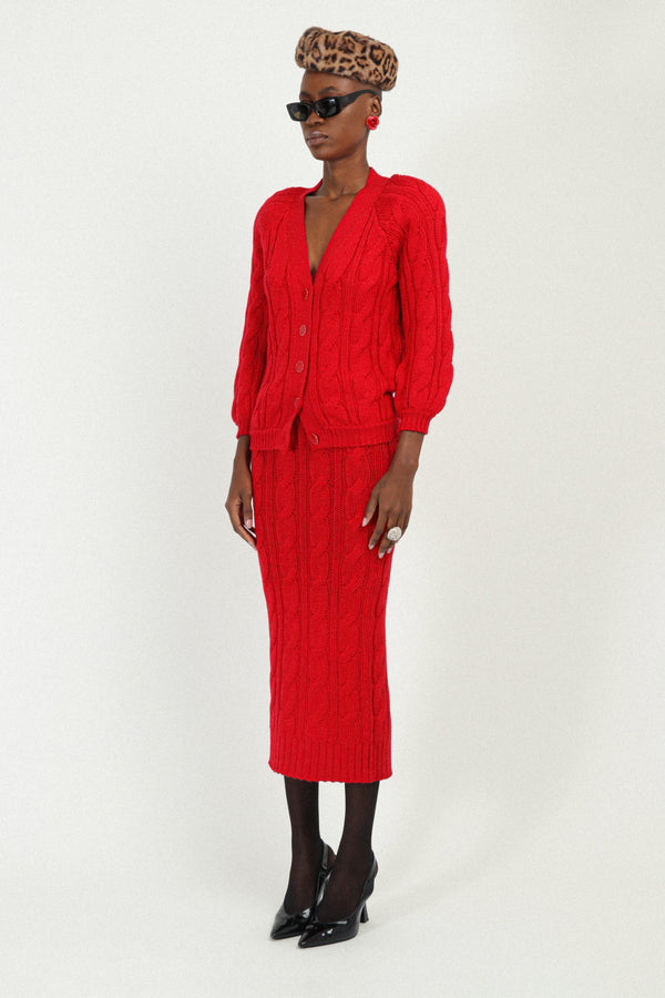 Rowen Rose Long Knit Skirt