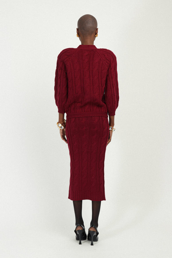 Rowen Rose Long Knit Skirt