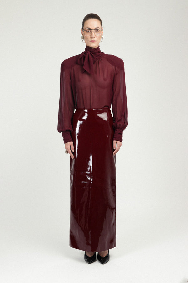 rowen rose Long Skirt in Vinyle