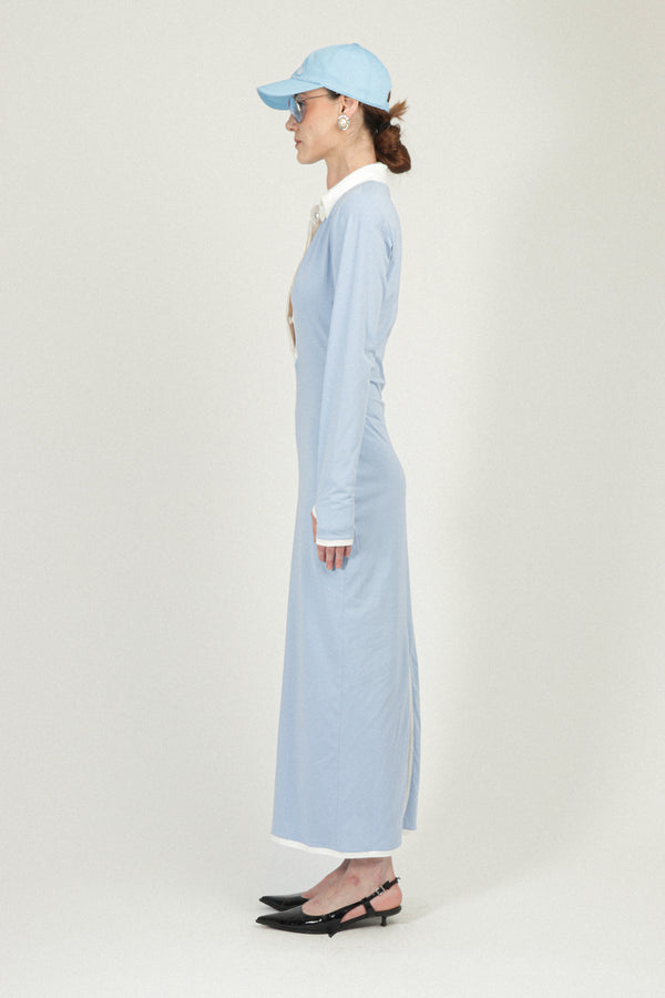 Rowen Rose Long Sleeves Jersey Polo Dress