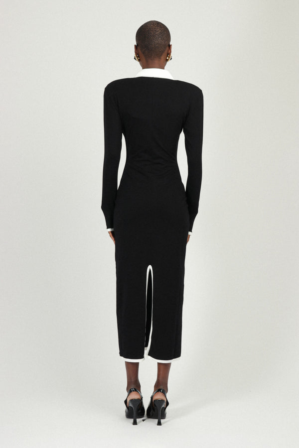 Rowen Rose Long Sleeves Jersey Polo Dress